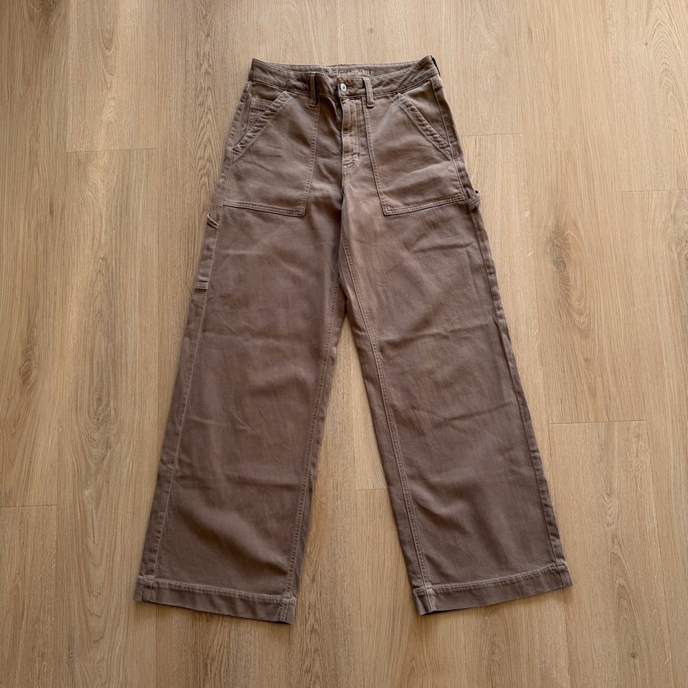 American Eagle Outfitters Tan Wide Leg Pants - Picture 2 of 8